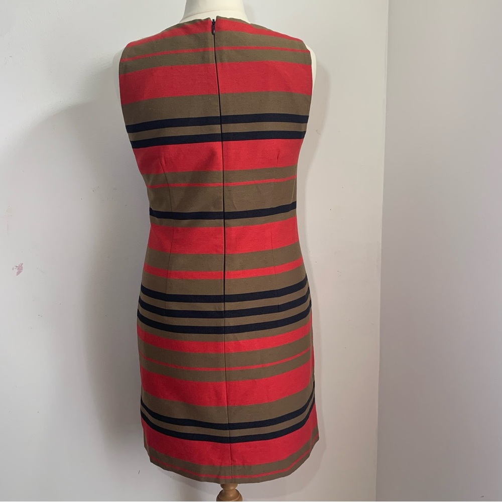 Next Shift Dress Stripe Cotton Mix Sleeveless Knee-Length Round Neck Lined UK 14 - Picture 8 of 14